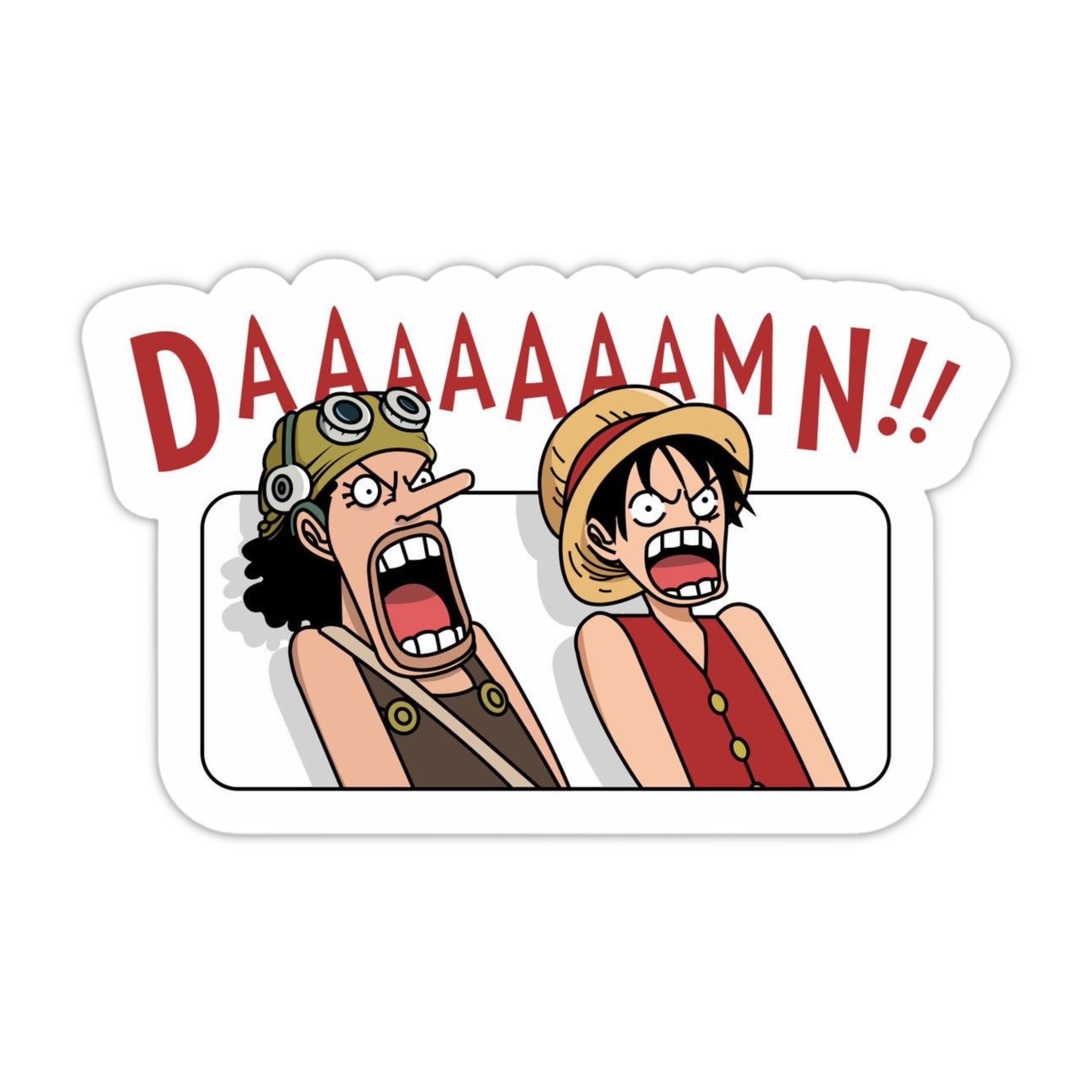 استیکر LUFFY & USOPP DAAAAMN
